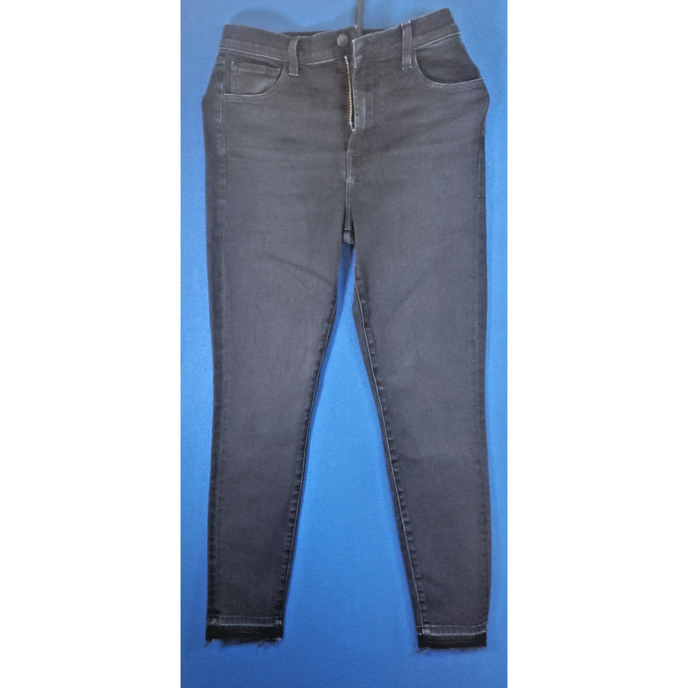 J Brand Womens Jeans Size 27 Blue High Rise Skinny Stretch Raw Hem Ankle
